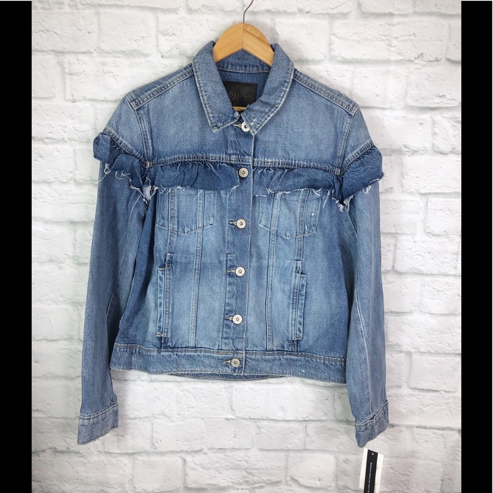 Paige Heidi Ruffle Denim Jacket MSRP $239 - Picture 2 of 8